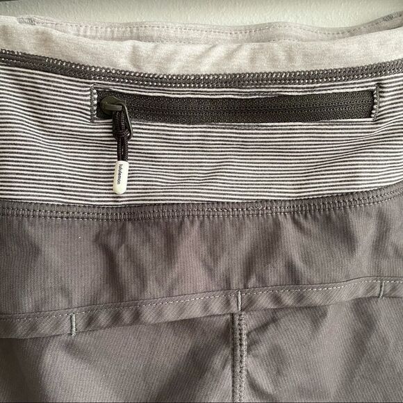 LULULEMON Speed Running Shorts Inner Liner Grey White 6 - Picture 4 of 5